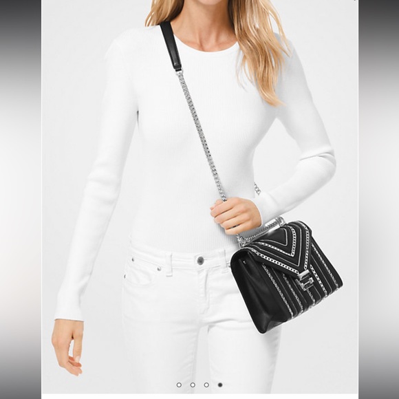 Michel Kors Whitney Large Chain-Link Quilted Leather Convertible Shoulder Bag - Picture 3 of 9